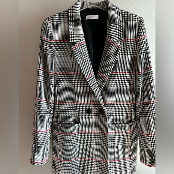 Anine Bing Black White and Red Checkered Blazer - Picture 5 of 10